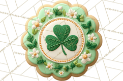 St Patrick’s Day Cookies Clipart, Shamrock Cookie PNG Product Image 5