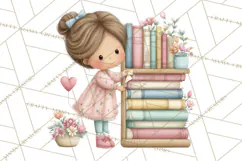 Valentine Bookstore Clipart PNG Cute Library Romance Product Image 5