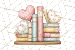 Valentine Bookstore Clipart PNG Cute Library Romance Product Image 2