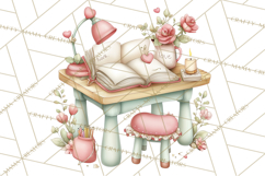 Valentine Bookstore Clipart PNG Cute Library Romance Product Image 3