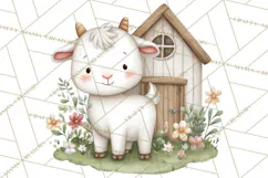 Farm Clipart, Woodland Farm Animals, Cows Pigs Chickens Png Product Image 3