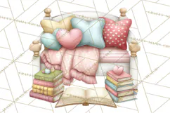 Valentine Bookstore Clipart PNG Cute Library Romance Product Image 4