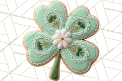 St Patrick’s Day Cookies Clipart, Shamrock Cookie PNG Product Image 4