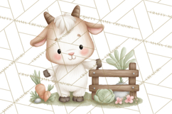Farm Clipart, Woodland Farm Animals, Cows Pigs Chickens Png Product Image 4