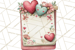 Valentine Clipart PNG, Love Notes Doodles, Envelopes Hearts Product Image 5