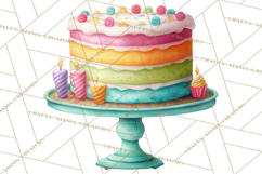 Farm Birthday Clipart PNG, Watercolor Farm Animals Birthday Product Image 5