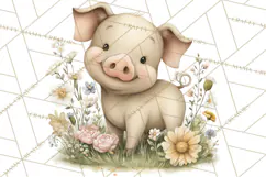 Vintage Farm Animal Clipart, Whimsical Farm Animals Clip Art Product Image 5