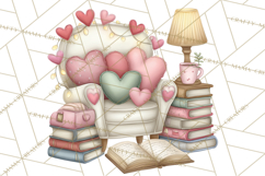 Valentine Bookstore Clipart PNG Cute Library Romance Product Image 5