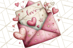 Valentine Clipart PNG, Love Notes Doodles, Envelopes Hearts Product Image 2