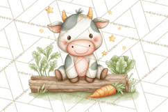 Farm Clipart, Woodland Farm Animals, Cows Pigs Chickens Png Product Image 3
