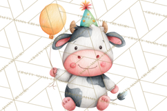 Farm Birthday Clipart PNG, Watercolor Farm Animals Birthday Product Image 4
