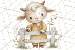 Vintage Farm Animal Clipart, Whimsical Farm Animals Clip Art Product Image 4