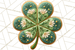 St Patrick’s Day Cookies Clipart, Shamrock Cookie PNG Product Image 4
