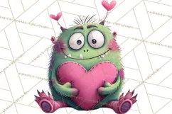 Valentine Monster Clipart PNG, Cute Valentine Monsters, Kids Product Image 4