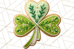 St Patrick’s Day Cookies Clipart, Shamrock Cookie PNG Product Image 5