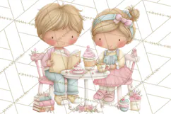 Valentine Bookstore Clipart PNG Cute Library Romance Product Image 2