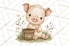 Vintage Farm Animal Clipart, Whimsical Farm Animals Clip Art Product Image 2