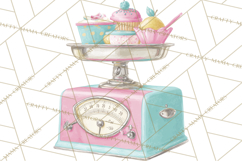 50s Retro Kitchen Clipart, Vintage 1950s Kitchen Appliances Product Image 2