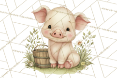 Vintage Farm Animal Clipart, Whimsical Farm Animals Clip Art Product Image 3