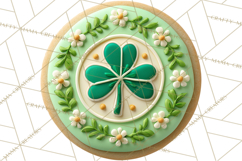 St Patrick’s Day Cookies Clipart, Shamrock Cookie PNG Product Image 3