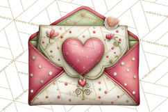 Valentine Clipart PNG, Love Notes Doodles, Envelopes Hearts Product Image 4
