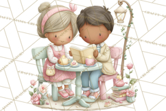 Valentine Bookstore Clipart PNG Cute Library Romance Product Image 5
