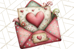 Valentine Clipart PNG, Love Notes Doodles, Envelopes Hearts Product Image 5
