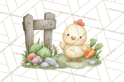 Farm Clipart, Woodland Farm Animals, Cows Pigs Chickens Png Product Image 2