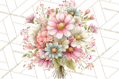 Spring Cottagecore Florals Clipart, Wildflower Bouquets Product Image 2