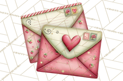 Valentine Clipart PNG, Love Notes Doodles, Envelopes Hearts Product Image 2