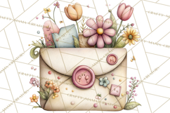 Easter Letters and Mail PNG, Spring Stationery Clipart Product Image 3