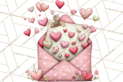 Valentine Clipart PNG, Love Notes Doodles, Envelopes Hearts Product Image 3