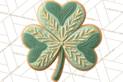 St Patrick’s Day Cookies Clipart, Shamrock Cookie PNG Product Image 3