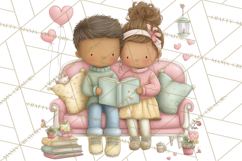 Valentine Bookstore Clipart PNG Cute Library Romance Product Image 3