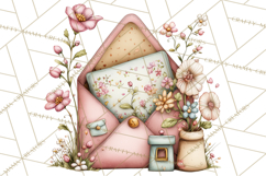 Easter Letters and Mail PNG, Spring Stationery Clipart Product Image 4