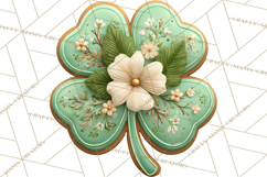 St Patrick’s Day Cookies Clipart, Shamrock Cookie PNG Product Image 4
