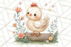 Farm Clipart, Woodland Farm Animals, Cows Pigs Chickens Png Product Image 4