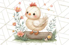 Farm Clipart, Woodland Farm Animals, Cows Pigs Chickens Png Product Image 4