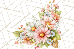 Spring Cottagecore Florals Clipart, Wildflower Bouquets Product Image 5
