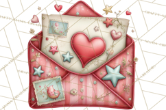 Valentine Clipart PNG, Love Notes Doodles, Envelopes Hearts Product Image 5