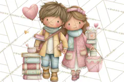 Valentine Bookstore Clipart PNG Cute Library Romance Product Image 5