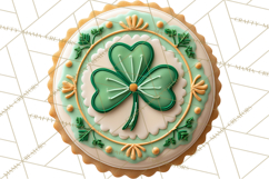 St Patrick’s Day Cookies Clipart, Shamrock Cookie PNG Product Image 2