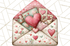 Valentine Clipart PNG, Love Notes Doodles, Envelopes Hearts Product Image 2