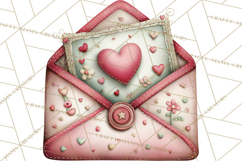 Valentine Clipart PNG, Love Notes Doodles, Envelopes Hearts Product Image 3