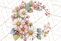 Spring Cottagecore Florals Clipart, Wildflower Bouquets Product Image 5