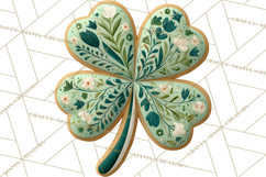 St Patrick’s Day Cookies Clipart, Shamrock Cookie PNG Product Image 3