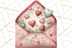 Valentine Clipart PNG, Love Notes Doodles, Envelopes Hearts Product Image 4
