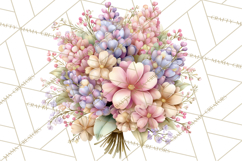 Spring Cottagecore Florals Clipart, Wildflower Bouquets Product Image 3
