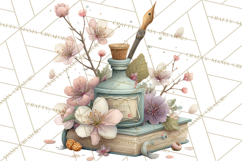 Spring Dark Academia Floral Botanical PNG Clipart Product Image 3
