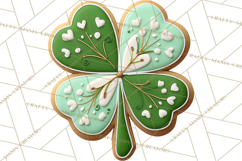 St Patrick’s Day Cookies Clipart, Shamrock Cookie PNG Product Image 5